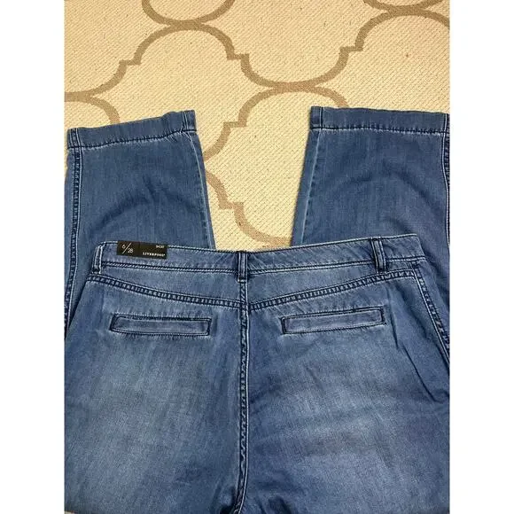 Liverpool cole trouser belfast wash denim The Crop Blue Jeans, size: 6/ 28 - Picture 9 of 10